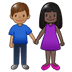 👩🏿‍🤝‍👨🏽 woman and man holding hands: dark skin tone, medium skin tone display on Samsung